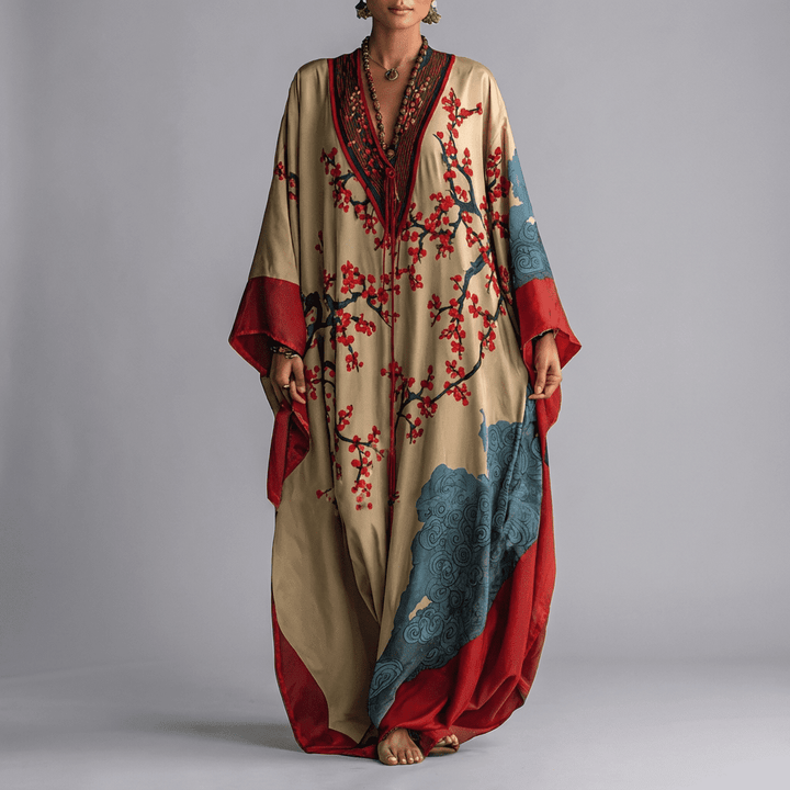 Valerie | Sukienka Maxi z Rękawami Batwing