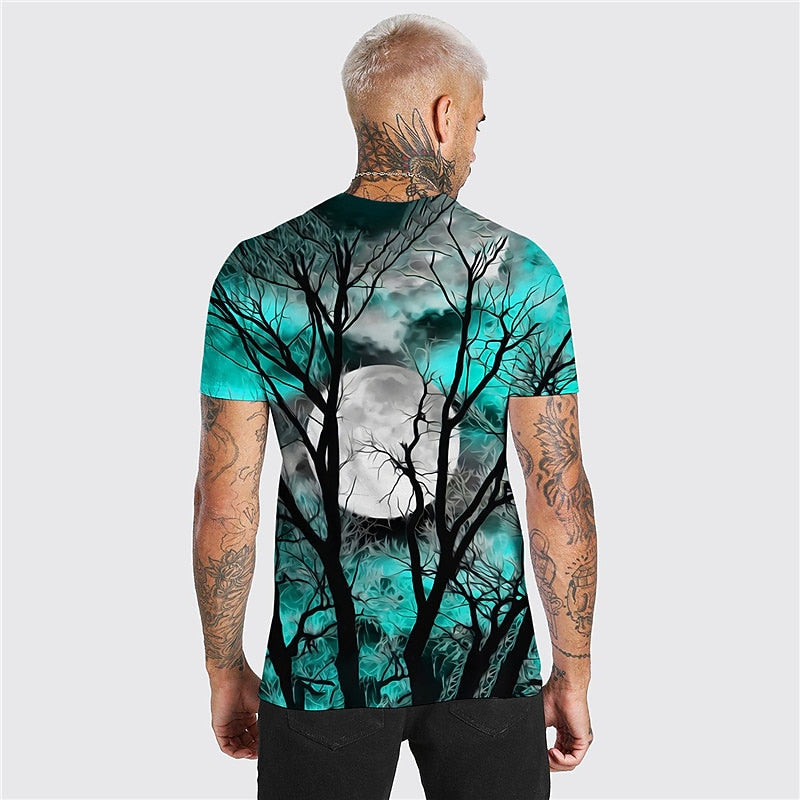Jonah | Koszulka z grafiką Halloween Moon z okrągłym dekoltem