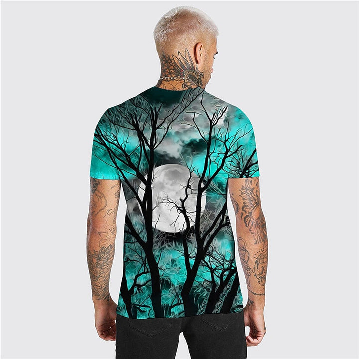 Jonah | Koszulka z grafiką Halloween Moon z okrągłym dekoltem