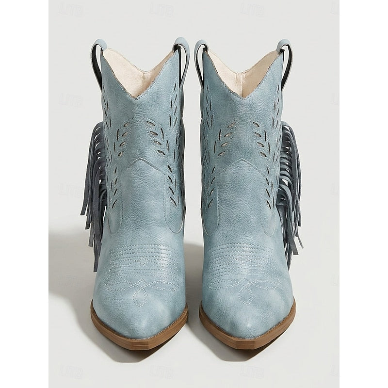 Corinne | Zamszowe Botki w Stylu Western