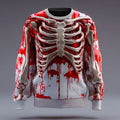 Rory | Halloweenowy Sweter z Szkieletami z Okrągłym Dekoltem