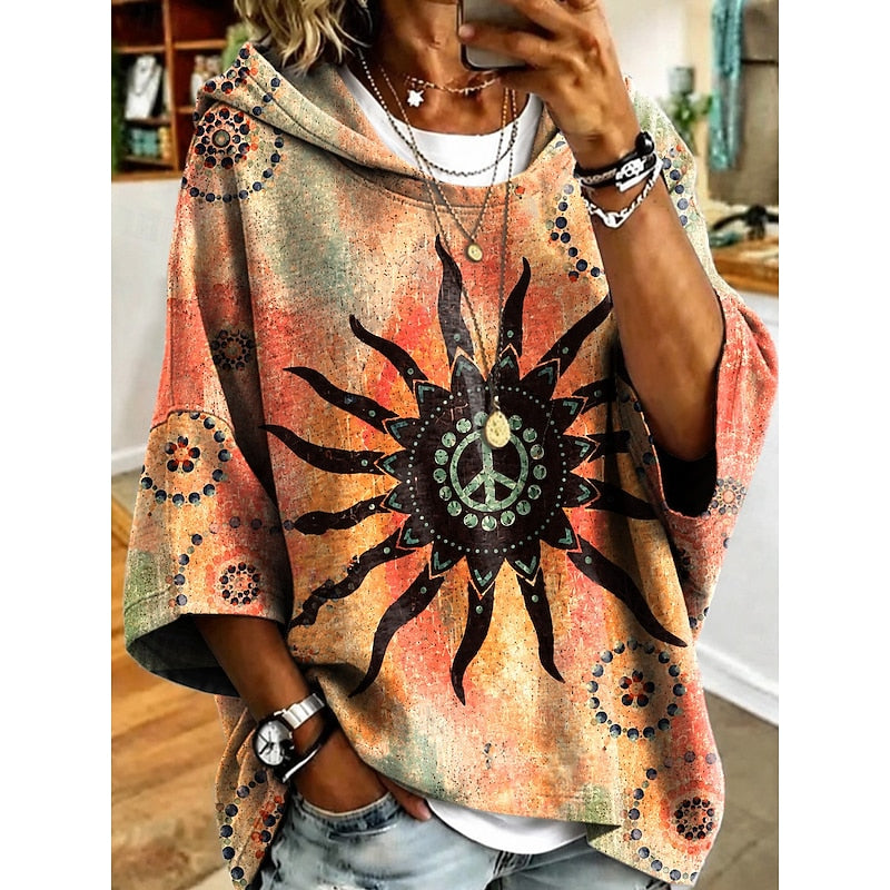Roberta | Kwiatowy Hoodie z Kapturem