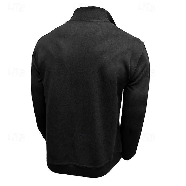 Caleb | Bluza z kołnierzem typu stand-collar na zamek błyskawiczny