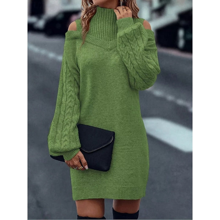 Winifred | Sukienka swetrowa z dekoltem typu cold-shoulder