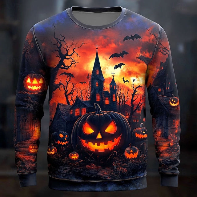 Casper | Halloweenowa Grafika Bluza z Okrągłym Dekoltem