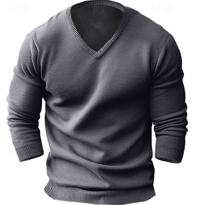 Reginald | Elegancki Sweter z Dekoltem w Serek