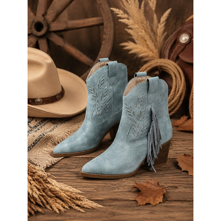 Corinne | Zamszowe Botki w Stylu Western
