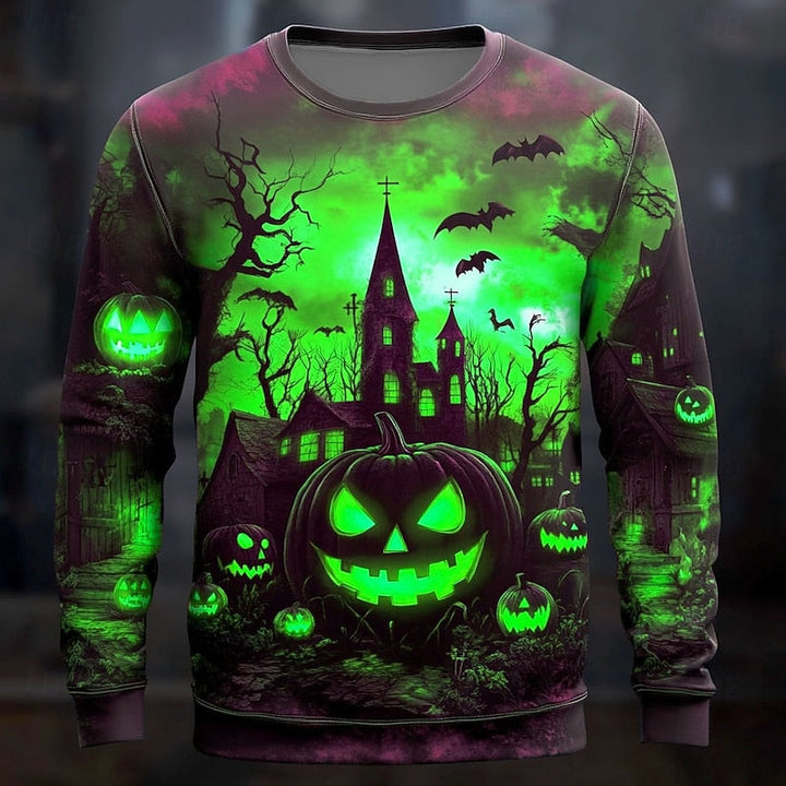 Casper | Halloweenowa Grafika Bluza z Okrągłym Dekoltem