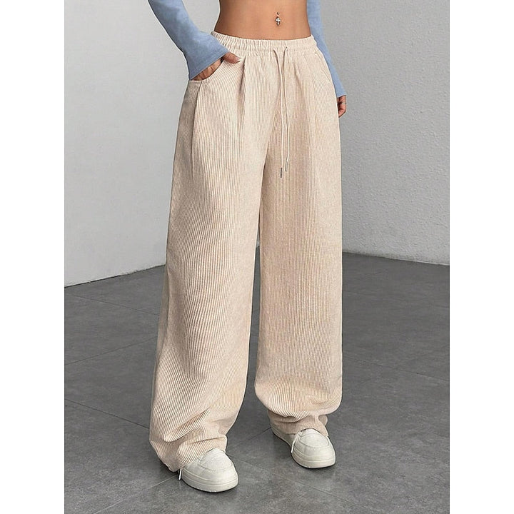 Georgina | Luźne Spodnie z Szerokimi Nogawkami