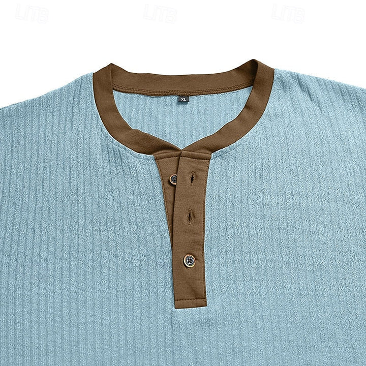 Jared | Koszulka Henley z Żebrowanym Wzorem