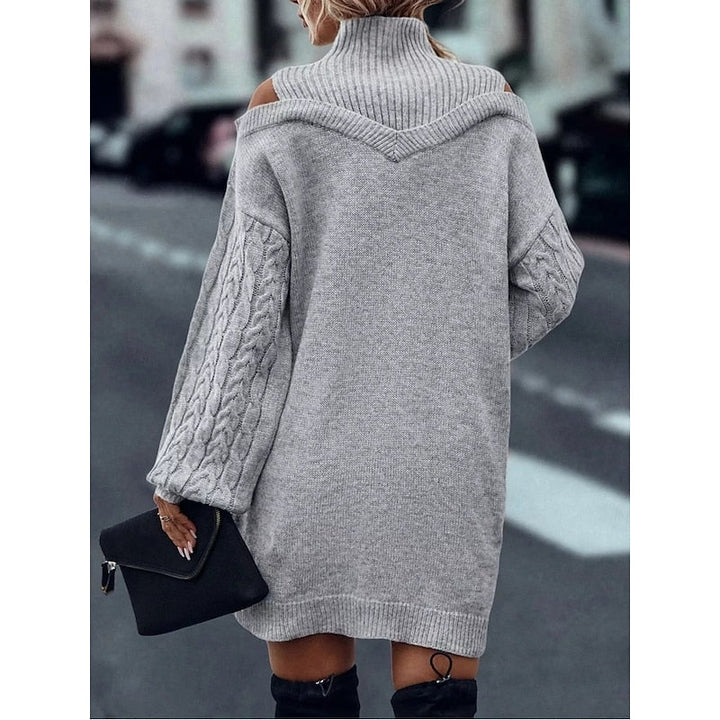 Winifred | Sukienka swetrowa z dekoltem typu cold-shoulder
