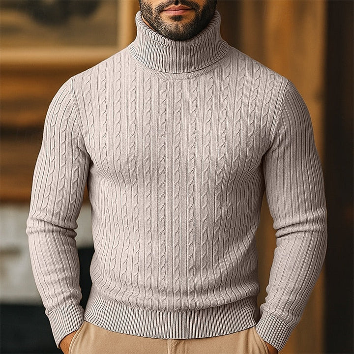 Rupert | Sweter z golfem w splot kablowy