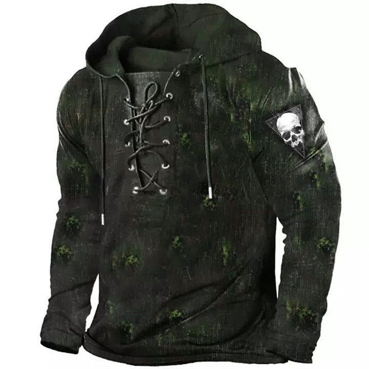 Cole | Halloween Hoodie z Wiązaniem w Kształcie Czaszki