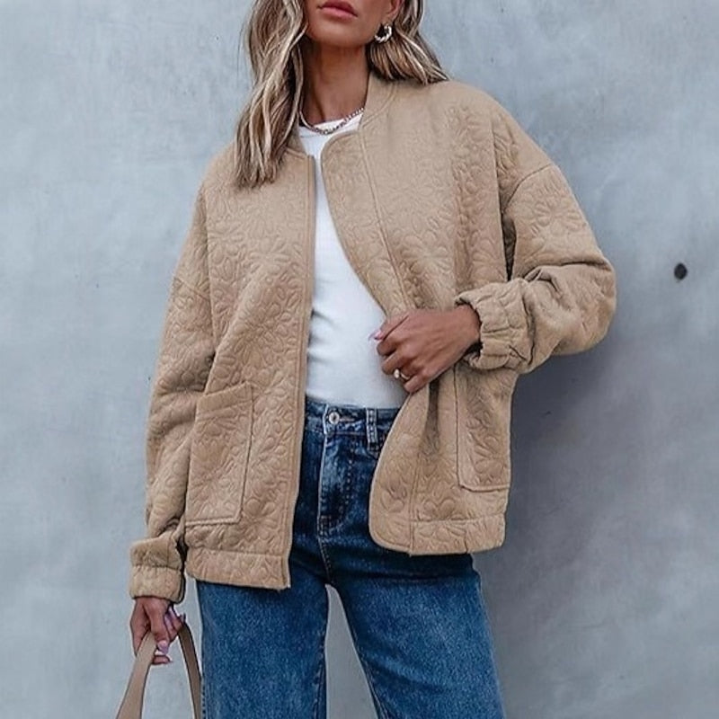 Camila | Teksturowana kurtka bomber