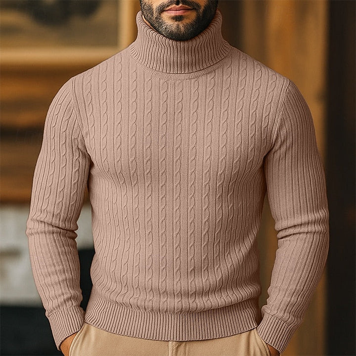 Rupert | Sweter z golfem w splot kablowy
