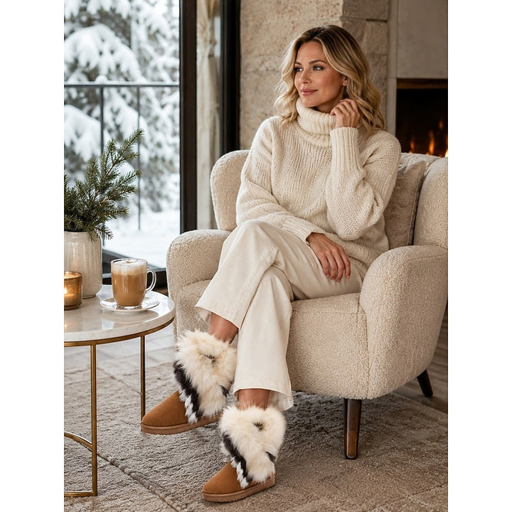 Ramona | Zimowe Buty z Puszystym Wykończeniem