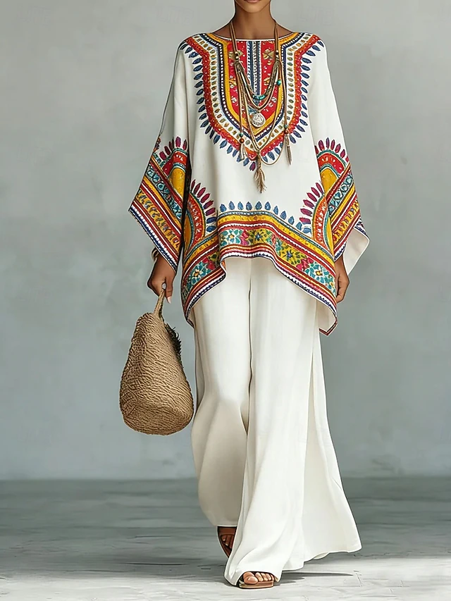 Ramona | Boho Print Zestaw Dwuczęściowy
