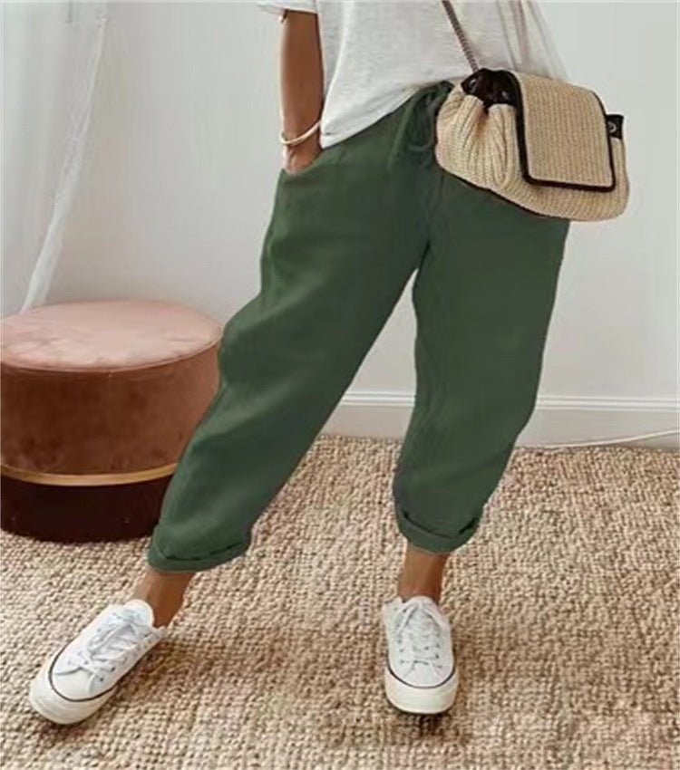 Leonora | Codzienne Spodnie z Koronką w Stylu Casual