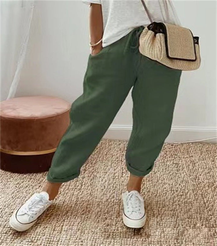 Leonora | Codzienne Spodnie z Koronką w Stylu Casual