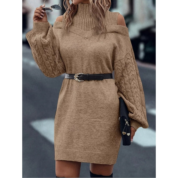 Winifred | Sukienka swetrowa z dekoltem typu cold-shoulder