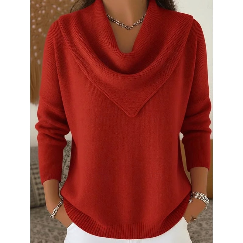 Heather | Elegancki Sweter z Dekoltem w Kształcie Czubka