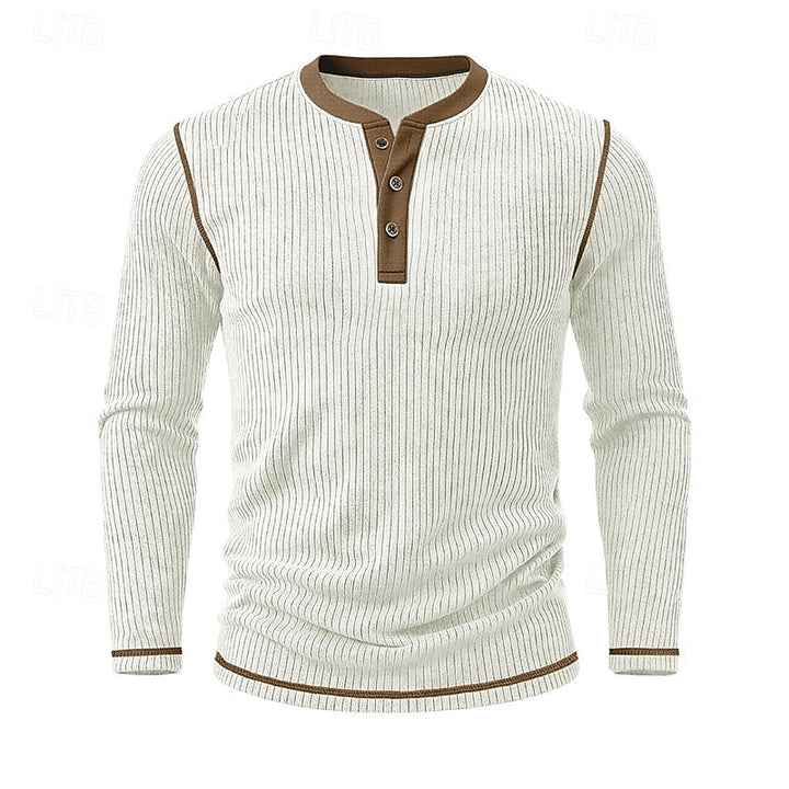 Jared | Koszulka Henley z Żebrowanym Wzorem