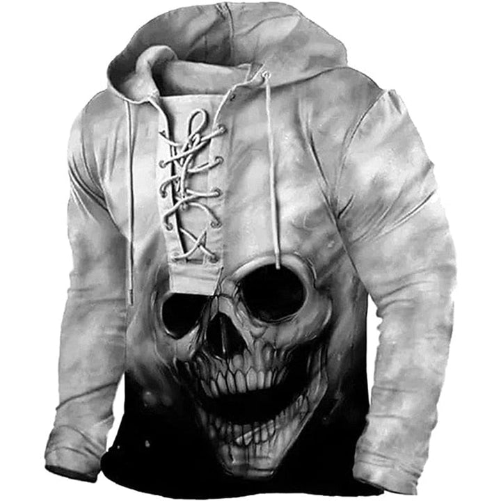 Cole | Halloween Hoodie z Wiązaniem w Kształcie Czaszki