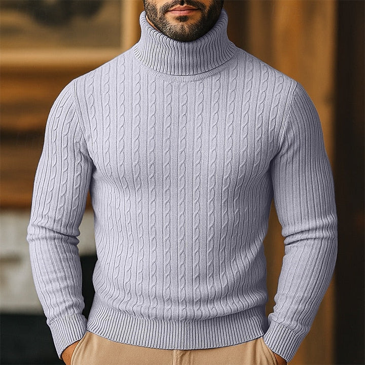 Rupert | Sweter z golfem w splot kablowy