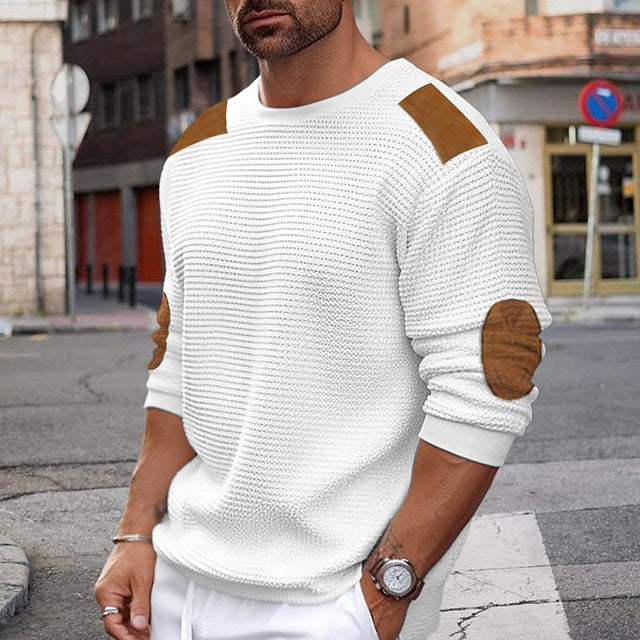 Quentin | Sweter z teksturowanym dekoltem w serek