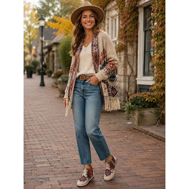 Talia | Wysokie Sneakersy w Stylu Boho