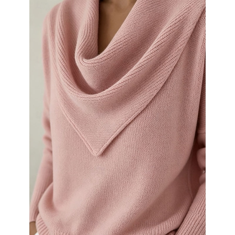 Heather | Elegancki Sweter z Dekoltem w Kształcie Czubka