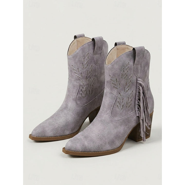 Corinne | Zamszowe Botki w Stylu Western