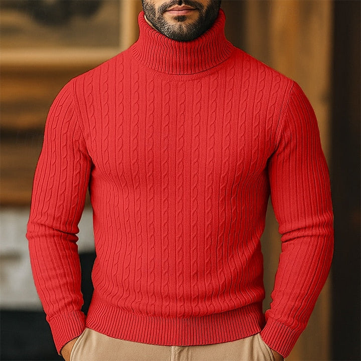 Rupert | Sweter z golfem w splot kablowy