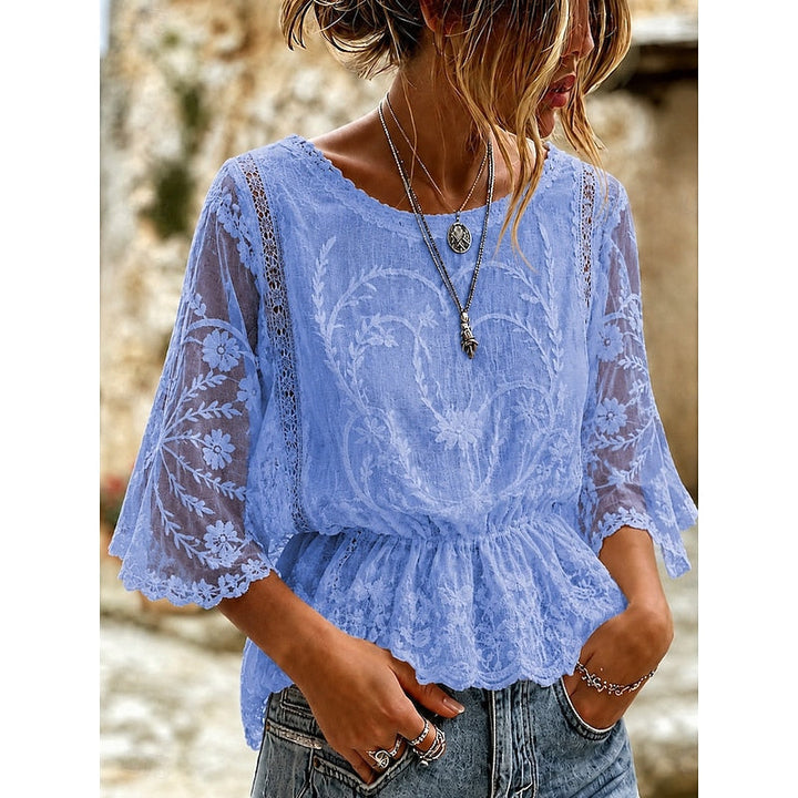 Sabrina | Haftowana Bluzka Peplum