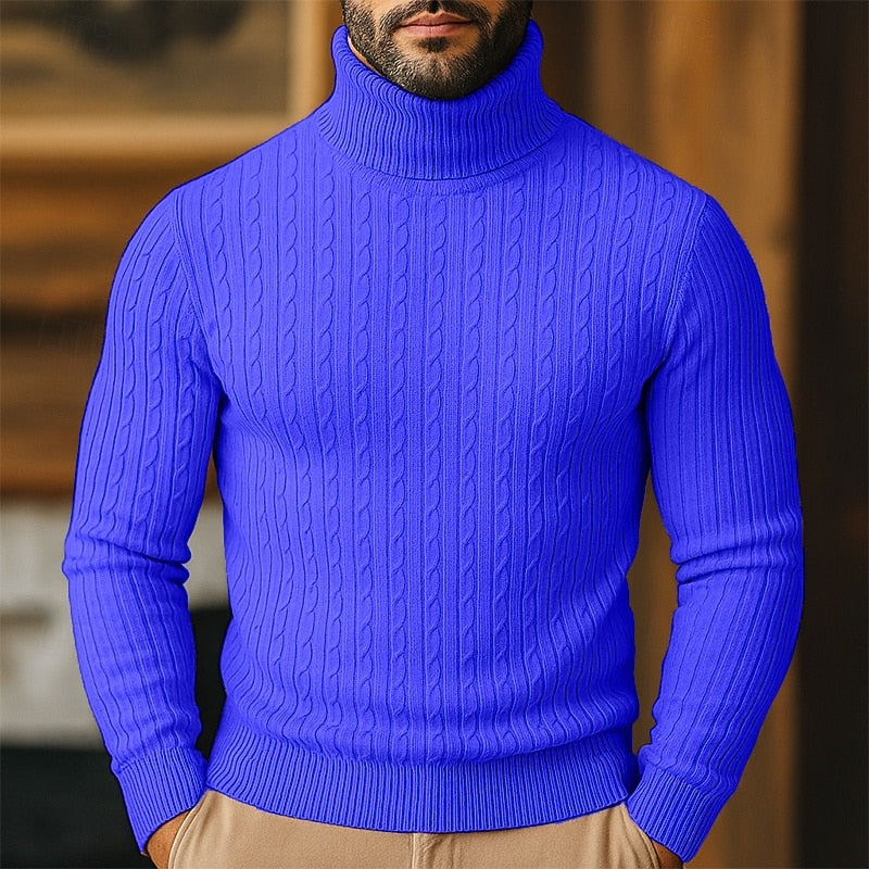 Rupert | Sweter z golfem w splot kablowy