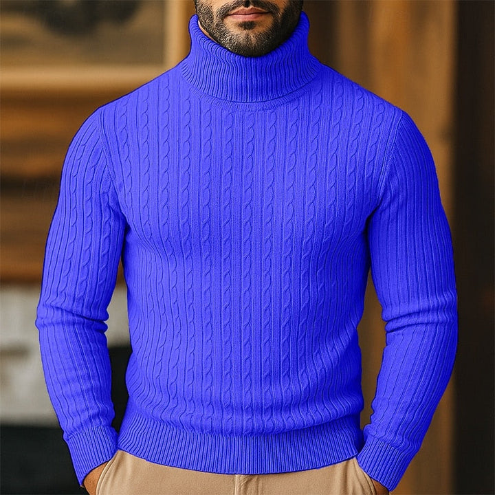 Rupert | Sweter z golfem w splot kablowy