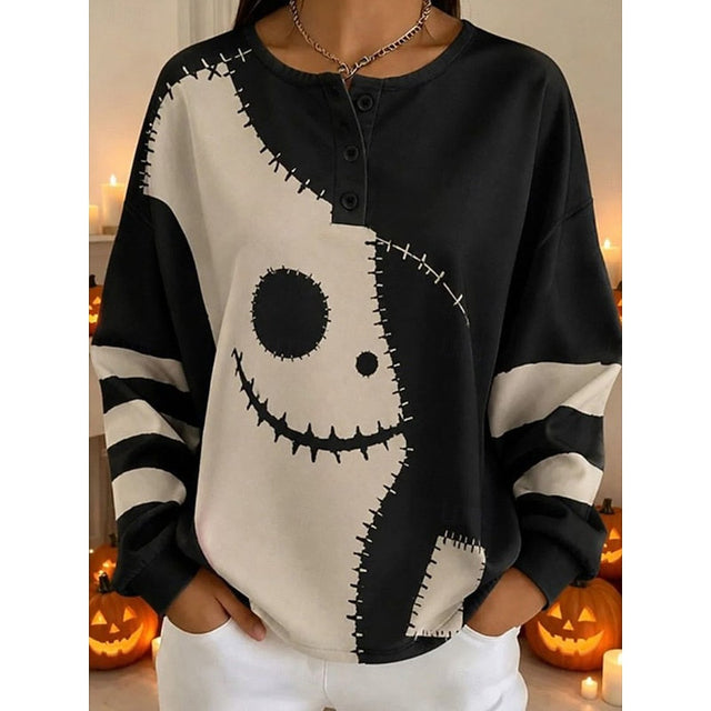 Noreen | Halloweenowy sweter z okrągłym dekoltem