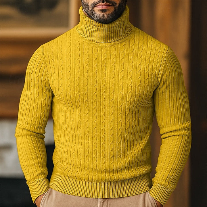Rupert | Sweter z golfem w splot kablowy