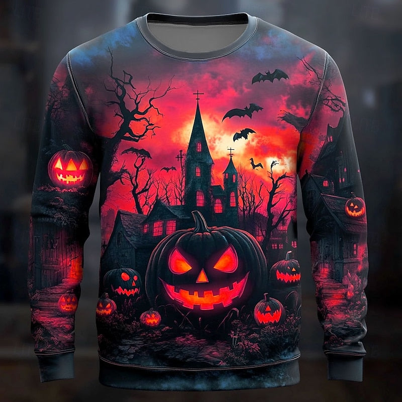 Casper | Halloweenowa Grafika Bluza z Okrągłym Dekoltem