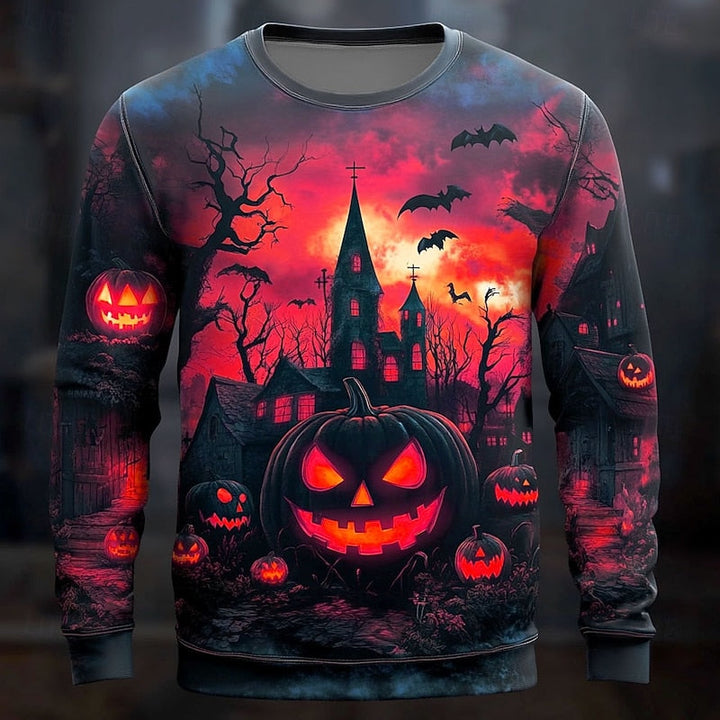 Casper | Halloweenowa Grafika Bluza z Okrągłym Dekoltem