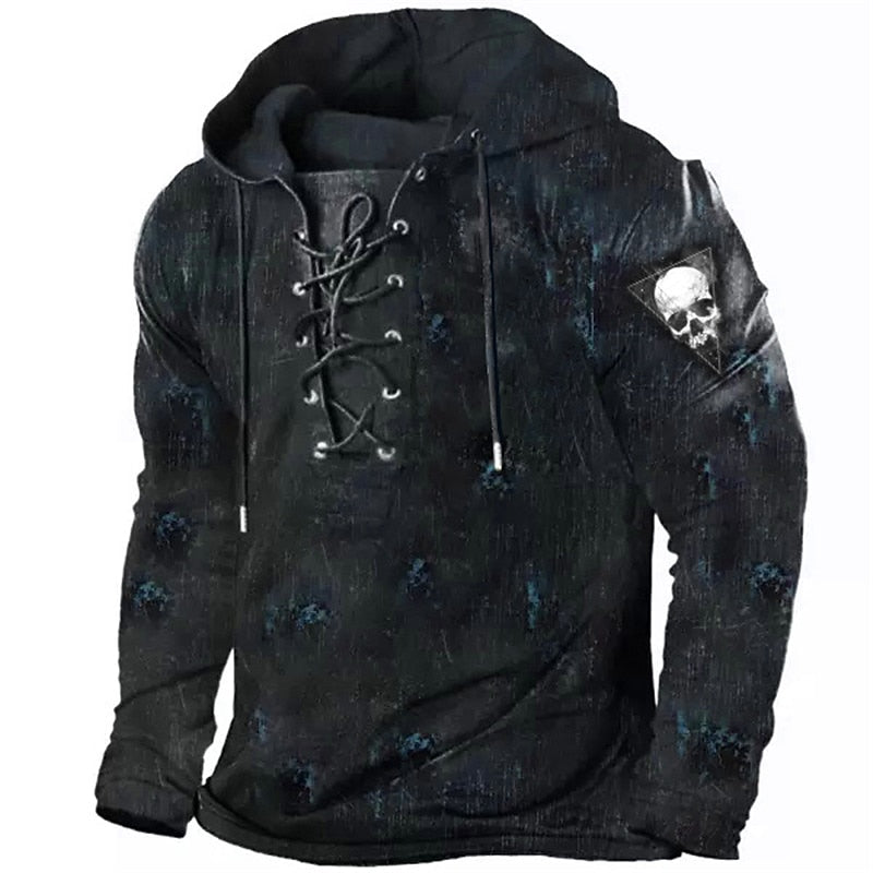 Cole | Halloween Hoodie z Wiązaniem w Kształcie Czaszki